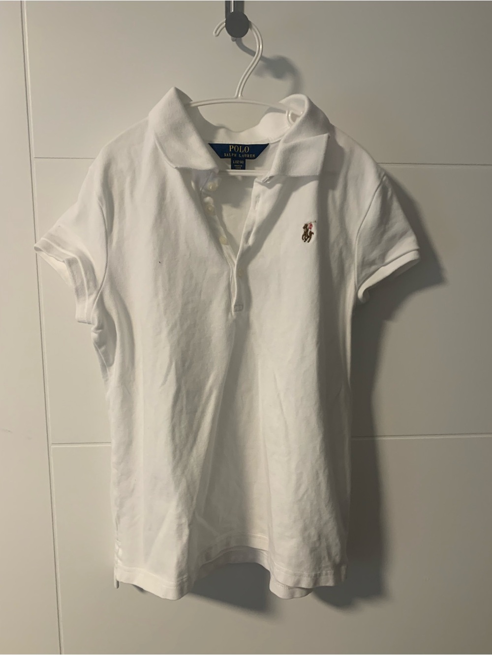 Polo by Ralph Lauren Girls White Polo Shirt with Small Pony Logo